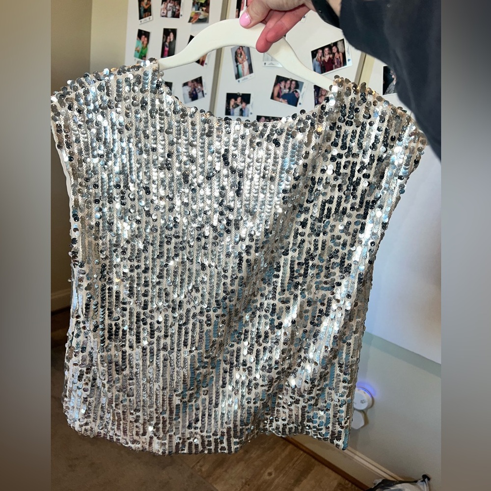 Silver Sequin Top - image 2